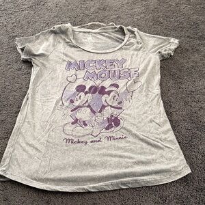 Disney Gray and Purple Mickey Mouse Women's Tee